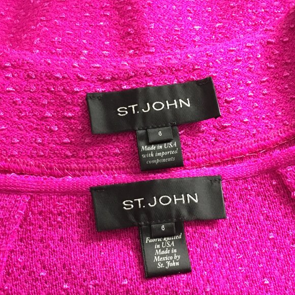 BEAUTIFUL St John knit pink jacket skirt suit size 6 - Picture 11 of 11